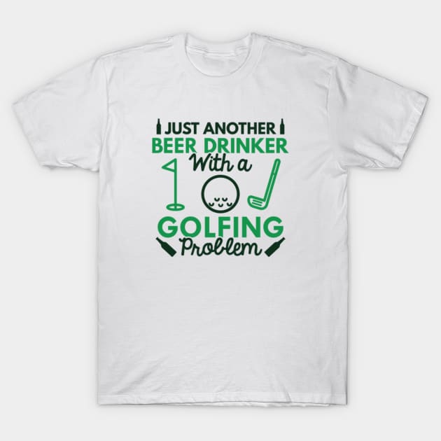 Beer Drinker Golfing T-Shirt by VectorPlanet